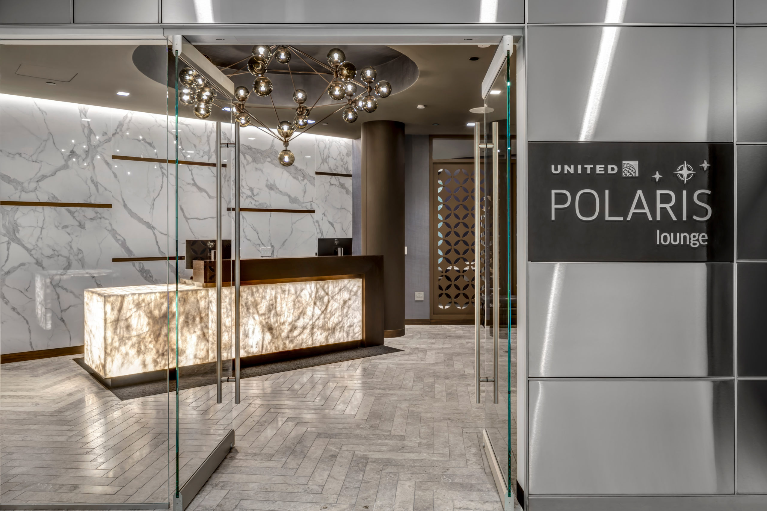 United Polaris Lounge architectural lighting and design los angeles