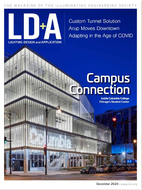 magazine cover of Lighting Design and Application December 2020 issue